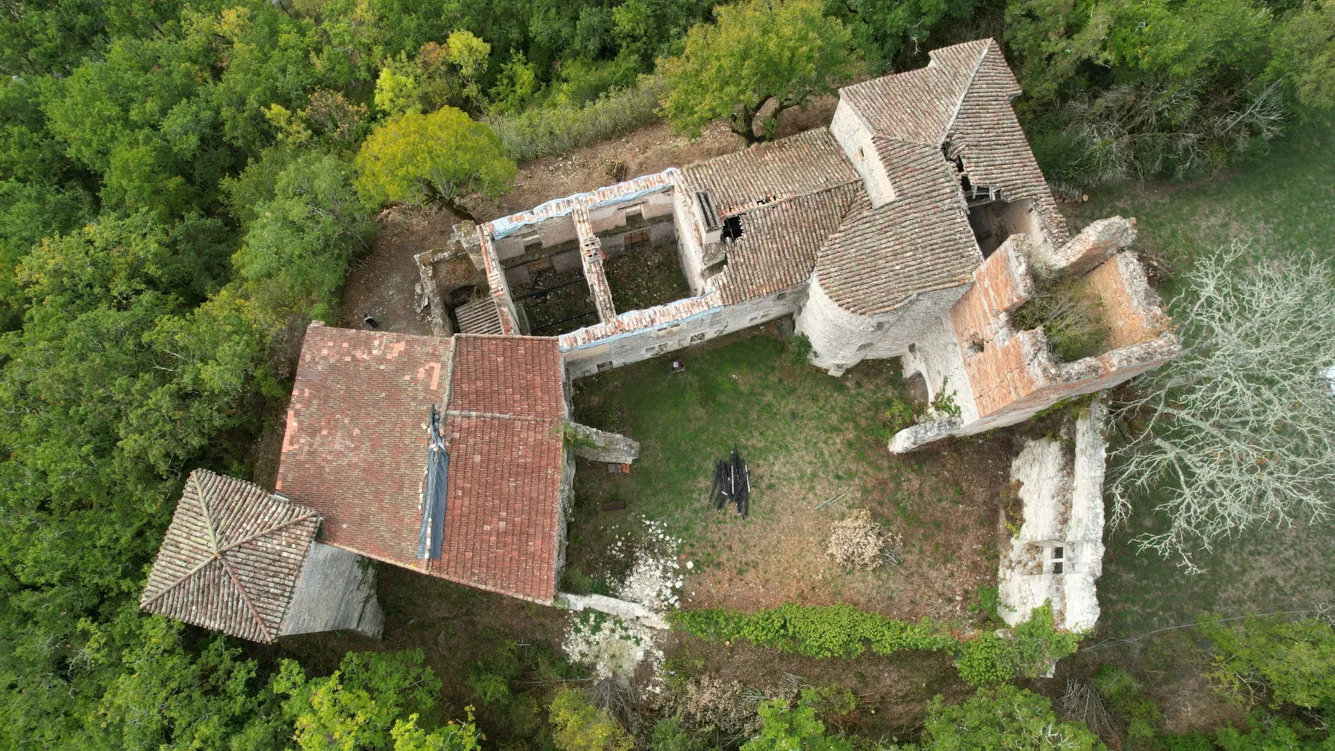 Château de Marcillac après l'incendie de 2018