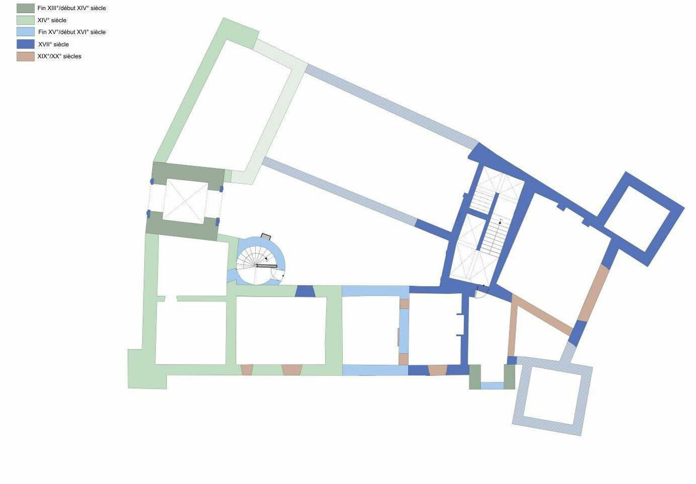 Plan de datation du château de Marcillac